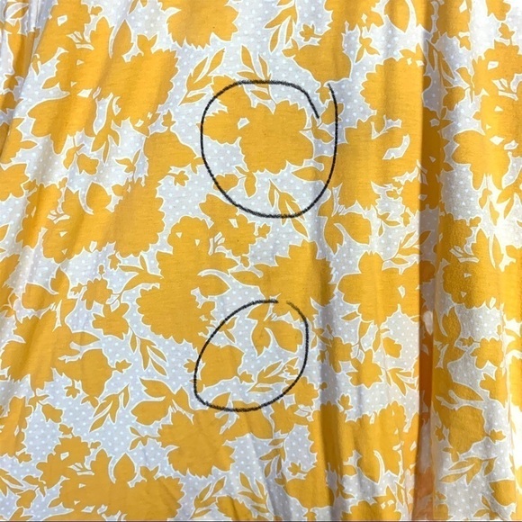 Lands' End Yellow Floral Long Sleeve Crocheted Detail Shirt Top Size Large - Picture 5 of 16